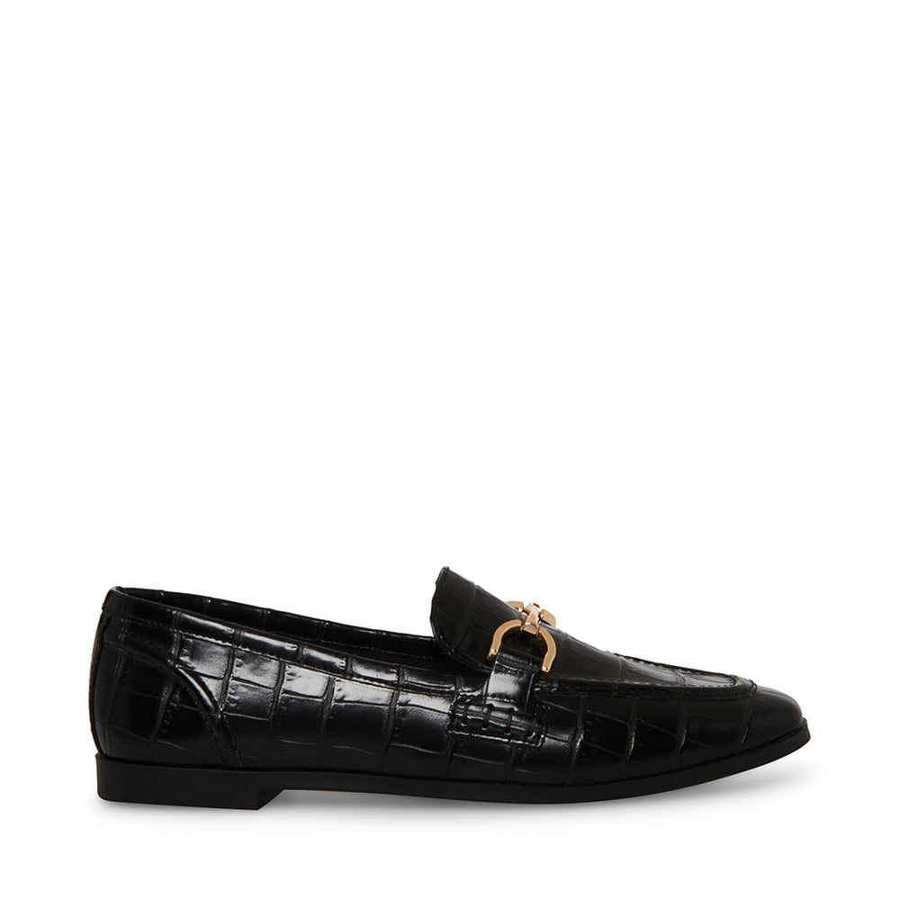 Steve Madden Carrine Loafer BLACK CROCO Flat shoes All Products