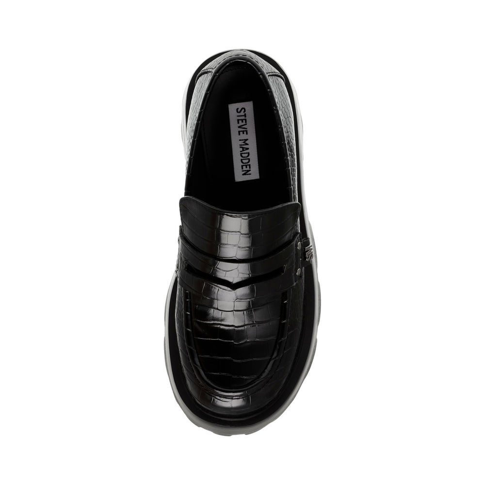 Steve Madden Madlove-SM Loafer BLACK CROCO Sandals 90's Nostalgia