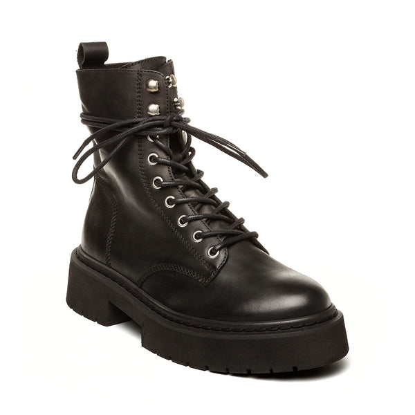 Black platform biker boots best sale