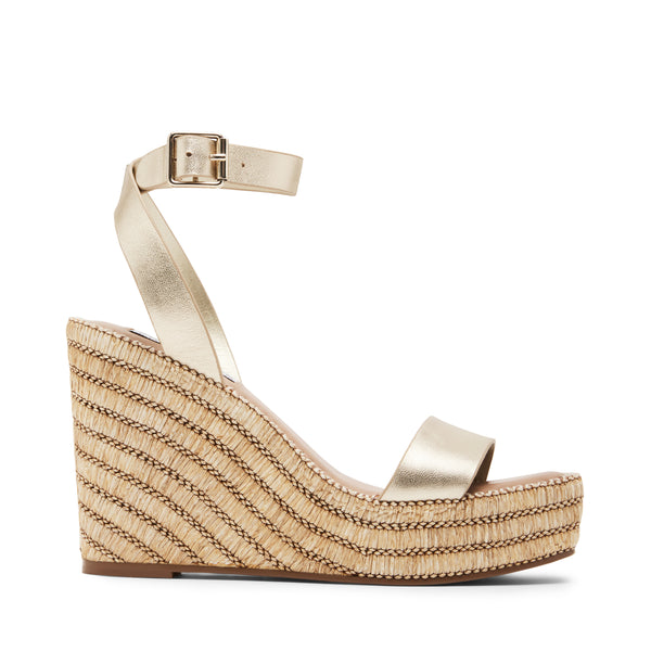 Steve shops madden jewel espadrille wedge sandal gold