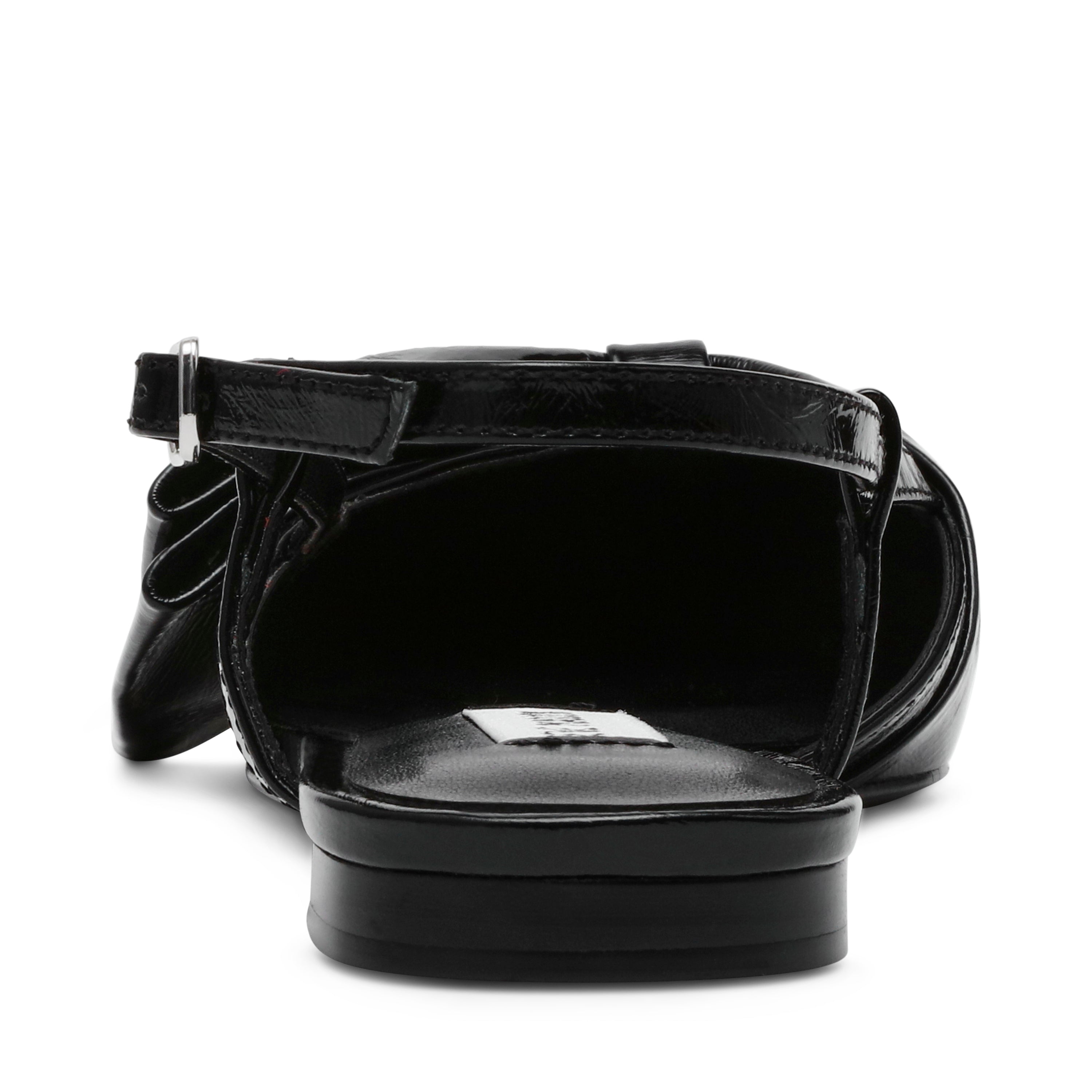 ★STEVE MADDEN★Dazzled リボン ストラップ フラットシューズ Dazzled Flat Shoe BLACK LEATHER – Steve Madden Europe