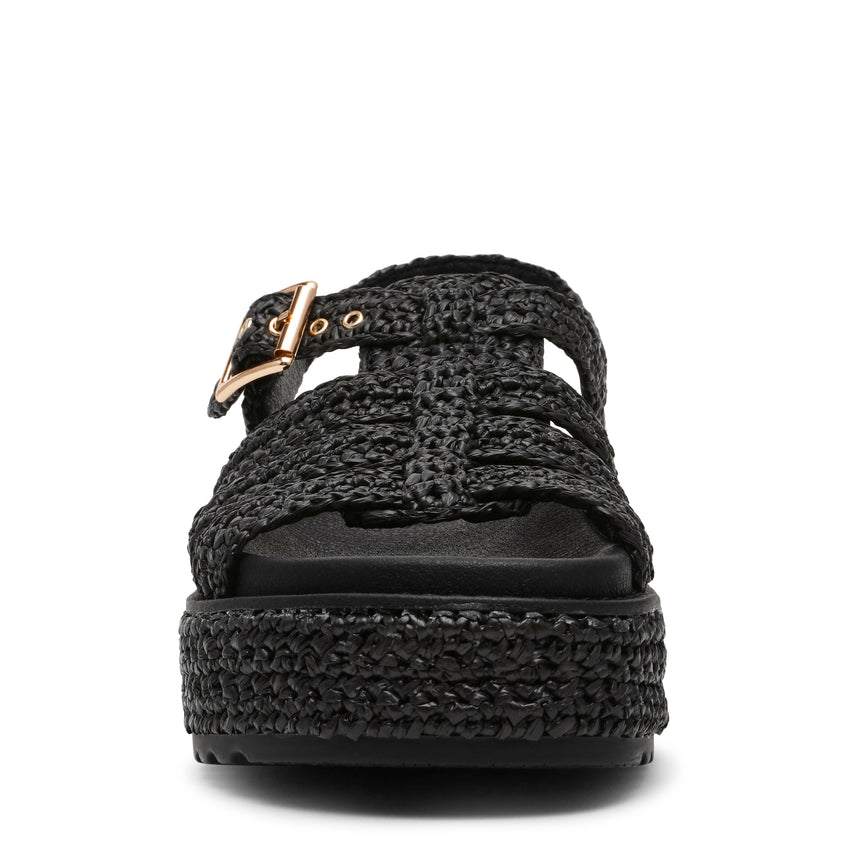 Beeline Sandal BLK RAFFIA