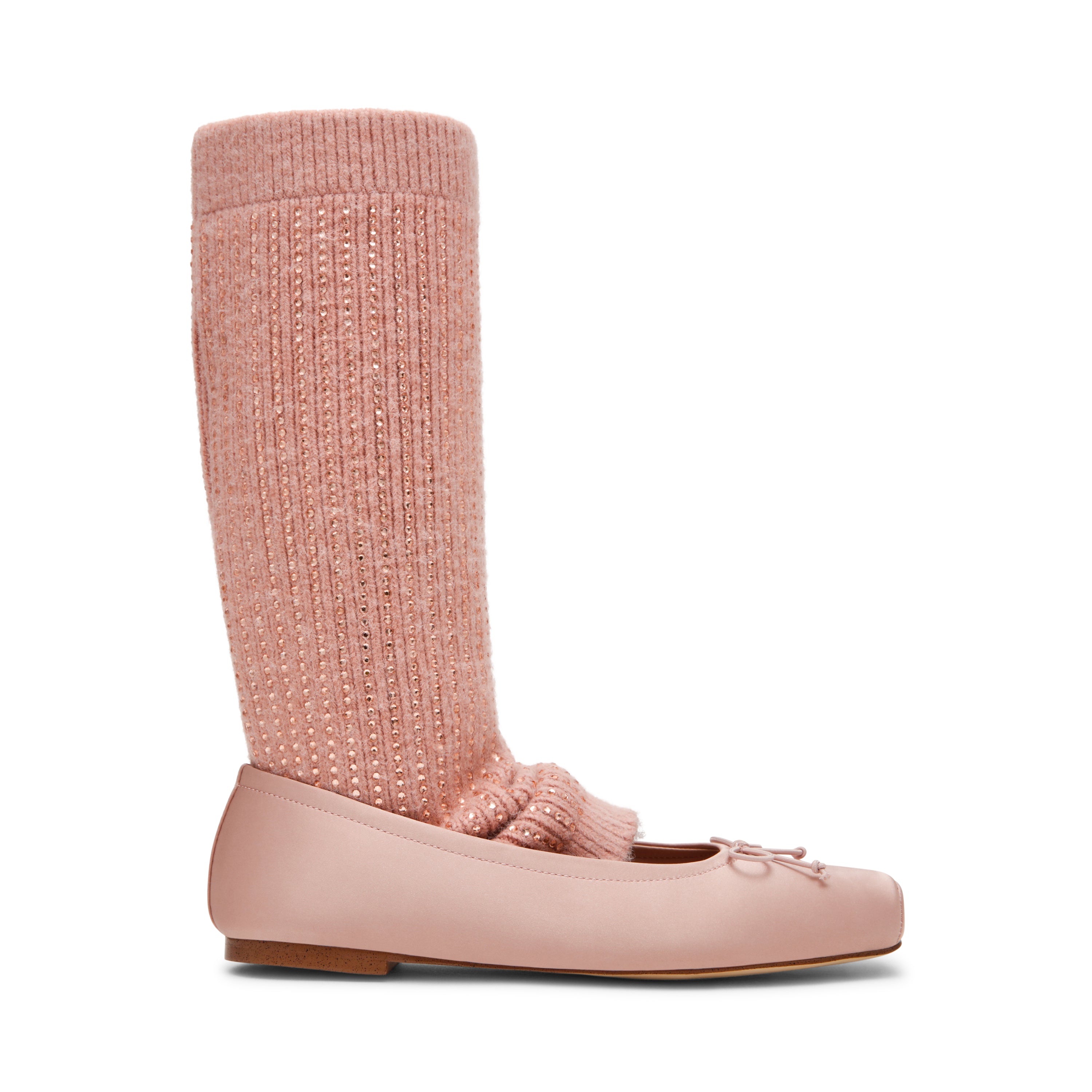 Eleve-Knit Flat Shoe PINK SATIN