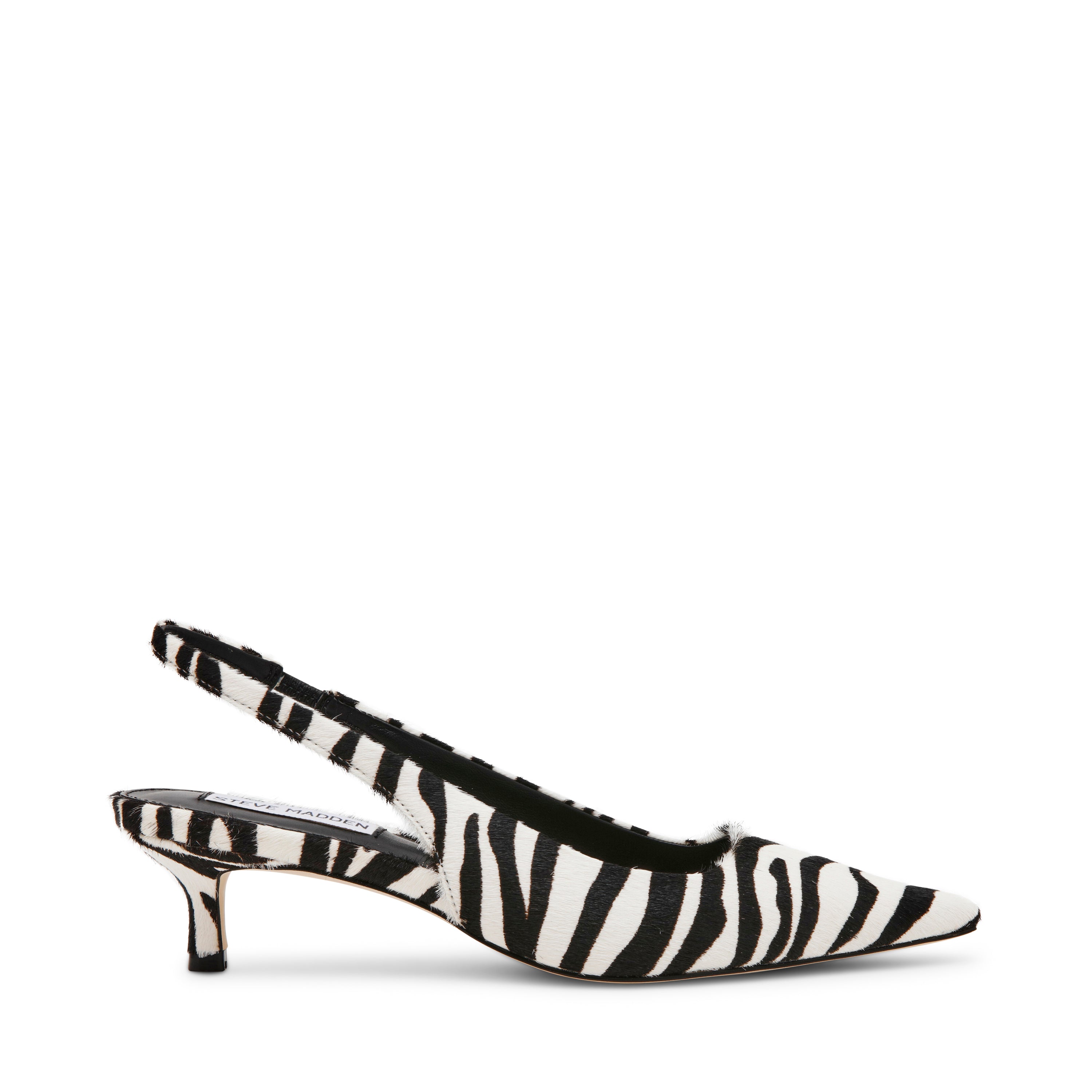 サンダル・ミュール STEVE MADDEN KARI SLINGBACK KARI Black Multi Slingback Point Toe Kitten Heel | Women's