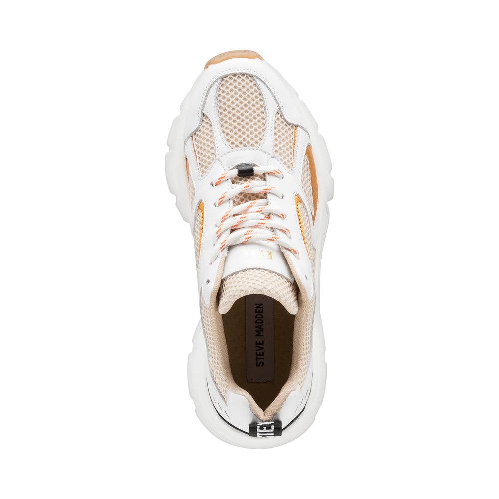 Steve Madden Plaja Sneaker WHITE/ORANGE Sneakers All Products