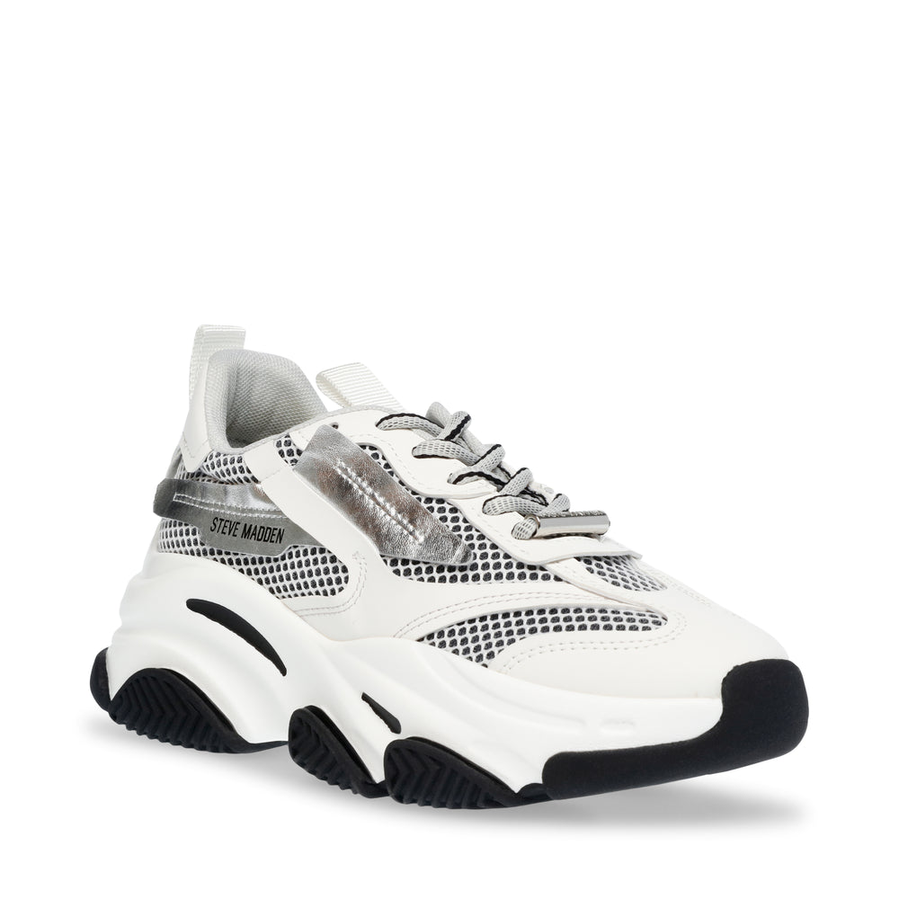 Steve Madden Possession Sneaker SILVER/WHITE Sneakers All Products